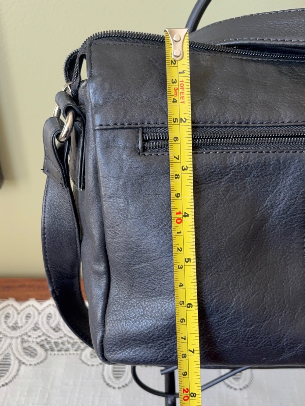 Genuine Black Leather Women’s Crossbody Bag - Picture 6 of 6
